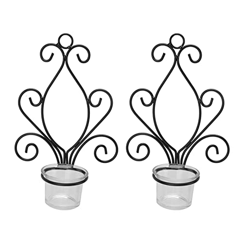 Metal Wall Candle Sconce Holder, European Style Wall Mounted Candle Sconces Swirl Iron Art Candle Holder for Home Decor Bedroom Dining Room Hallway Decor