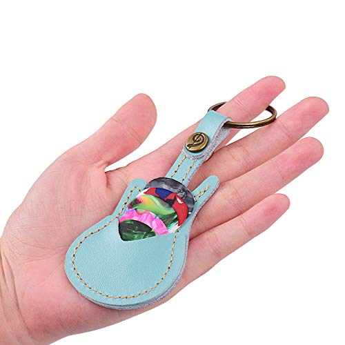 mewmewcat Porte-médiators, Guitare en Cuir Prend Holder Case Sac de Forme de Guitare avec Porte-clés 5pcs Celluloid Guitar Picks String Instrument Accessoires - Les Beatles, Paul McCartney, John Lennon, RIngo Starr, George Harrison mewmewcat Porte-médiators, Guitare en Cuir Prend Holder Case Sac de Forme de Guitare avec Porte-clés 5pcs Celluloid Guitar Picks String Instrument Accessoires – Image 6
