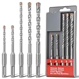 Flintronic Set Di 5 Punte Per Trapano Per Calcestruzzo, Sds Plus, Punte Per Trapano Per Pietra, 5,6X160Mm, 6,8,10X165 Mm, Strumenti Per Forare Calcestruzzo, Piastrelle In Ceramica, Pietra