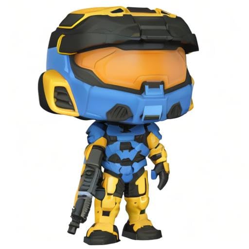 Funko Pop! Games: Halo Infinite - Spartan Mark VII with VK78, Blue & Yellow, with Game Add On, 3.75 inches