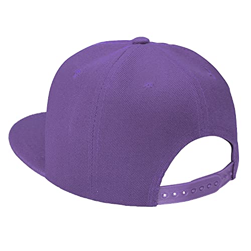 Image of Classic Snapback Hat Cap Hip Hop Style Flat Bill Blank Solid Color Adjustable Size