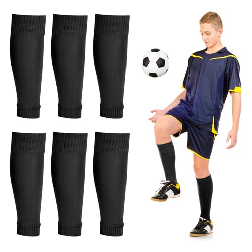 Peaken Football Sock Sleeve Kids 3 Pair Black Sock Sleeve Football