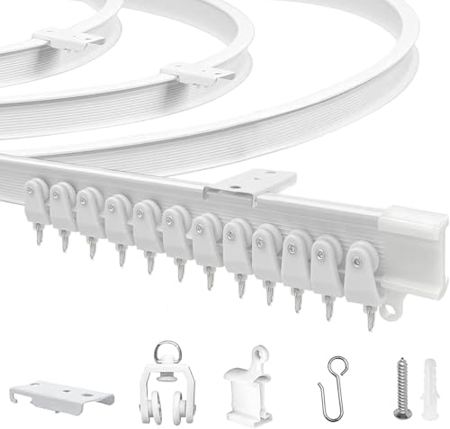 JIHXYER Flexible Bendable Ceiling Curtain Track, 22.9 ft (7 m), White
