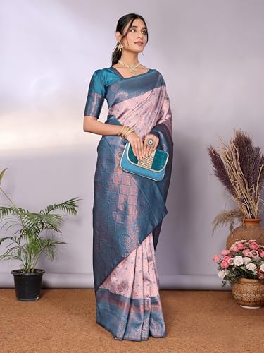 Image of Women's Kanjivaram Soft Silk Banarasi Saree With Blouse Piece | Banarasi Sari For Women | Saree with Blouse piece