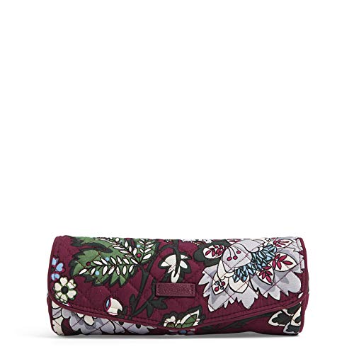 Vera Bradley Women's Signature Cotton On a Roll Cosmetic Case, Bordeaux Blooms, One Size