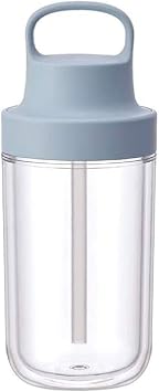 KINTO 20063 Togo Bottle, 12.2 fl oz 360 ml, Light Blue, Includes Straw, Lightweight, Water Bottle, Dishwasher Safe, Double Wall Construction