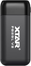 XTAR PB2SL V2 Charger 2A x 2 Rapid Charging QC3.0/PD3.0/AFC/FCP/SCP Compatible with 18650 20700 21700 Batteries USB-A & C Simultaneous Output Possible Battery 0V Activation Function