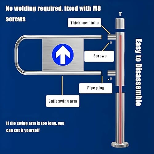 Metal Safety Gate for Entrance Porch, Manual Swing Gate for Supermarkets, Automatic Closing Warehouse Door, Unidirectional Barrier, Store Bar Door 70x100cm