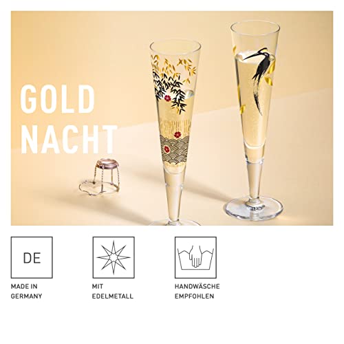 Foto von RITZENHOFF 1071023 Champagnerglas 200 ml - Serie Goldnacht Nr. 23 - Edles Designerstück mit Echt-Gold - Made in Germany