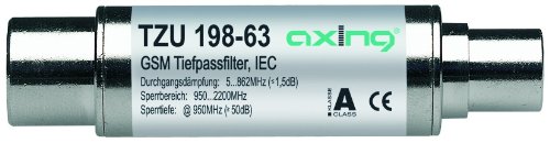 Axing TZU 198-63 - Filtro de paso bajo para DVB-T (5-862 MHz, conectores coaxiales)