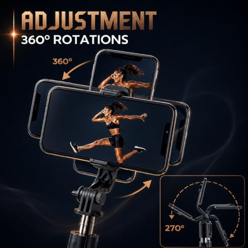 Image of Selfie Stick Tripod 67 Inch Long with Bluetooth Remote & Stable Base - 3-in-1 Multifunctional Design for Selfies, Vlogging, Photo Shoots and Makeup for Phones | 3-in-1 Multifunctional, Foldable Design, Metal Build, Smartphone Compatible, 1 Year Warranty
