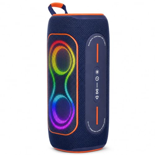 Musibaby Blue 80W Waterproof Portable Bluetooth Speaker for Outdoor Use