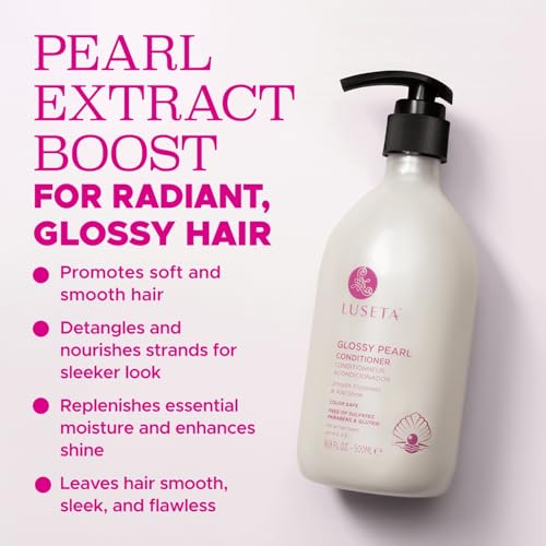 Image of LUSETA Glossy Pearl Conditioner Adds Shine for Dull Hair 16.9oz | Deep Moisture Conditioning - Helps Replenish Hydration, Enhances Natural Luster , Frizz Control and Restore Smoothness