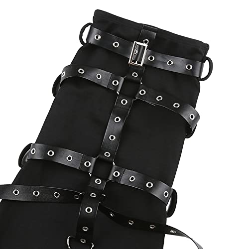 Leg Warmers For Women Kawaii Knitted Japanese Slouchy Thigh High Leg Warmers 80S 90S Girls Harajuku Goth Over Knee High Socks (Black Metal Buckle , S ) #TOP5
