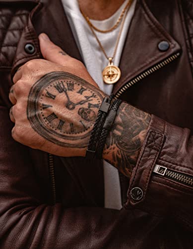 Forge & Foundry Men's Compass Pendant Necklace With 22" Box Chain Included [Polished 18K Gold Over Solid Stainless Steel | “Navigator” | Refined Hand-Crafted Jewelry, Designed By Jewelers #TOP7