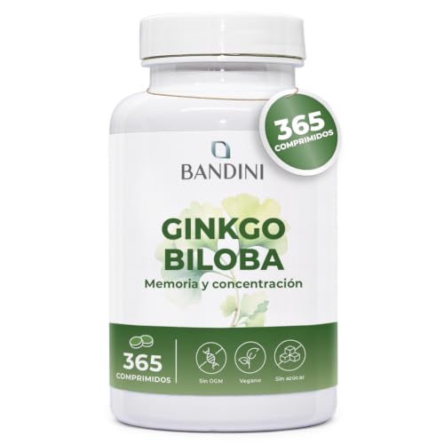 Bandini® Ginkgo Biloba 6.000 mg, 365 Comprimidos para +1 año, sin aditivos