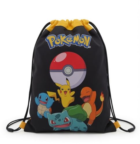 CYPBRANDS Bolsa de deporte Pokémon de 42 x 34 cm – Bolsa de deporte y bolsa de natación – Pikachu, Squirtle, Charmander & Bulbasaur – Licencia Oficial