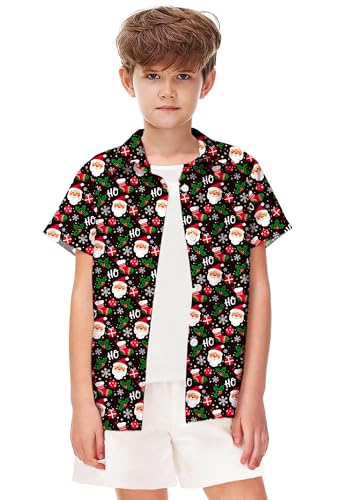 Image of Remimi Unisex Kids Halloween Shirt Boys Pumpkin Ghost Shirts Hawaii Button Up Tops 5-14 Years