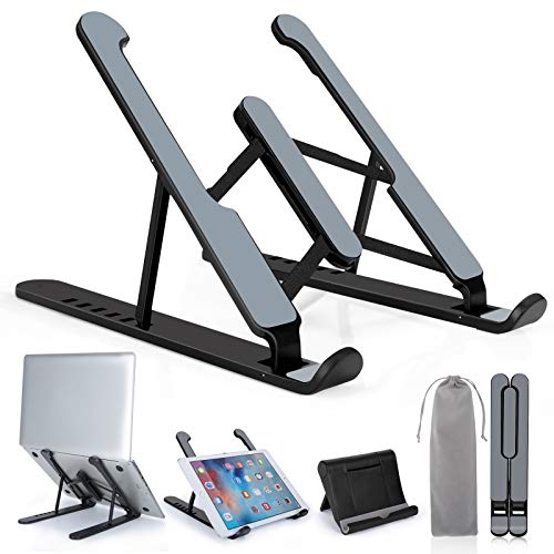 Portable Laptop Stand, Adjustable Laptop Holder Riser Computer Stand for Desk Notebook Stand Mount with Phone Stand
