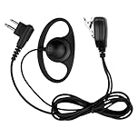 Teuena 2-Pin Radio Earpiece for Motorola CP040 DP1400 GP300 GP88 GP68 CT150 Two Way Radio Walkie Talkie Headset D-Shape Security Earpiece with Inline PTT Mic for Bodyguard, Police