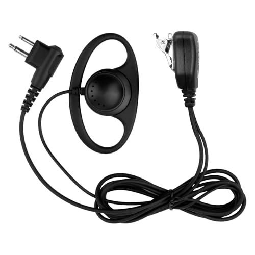 Auricular de radio de 2 pines para Motorola CP040 DP1400 GP300 GP88 GP68 CT150 Radio bidireccional Walkie Talkie Auriculares de seguridad en forma de D con micrófono PTT en línea para guardaespaldas,