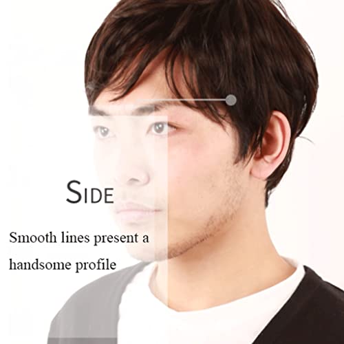 sem rastros Perucas masculinas da moda peruca de cabelo sintético natural em camadas realista resist