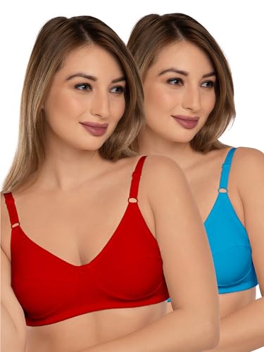 Image of Daisy DEE Women's Cotton Seamed Non-Wired Regular Straps Full Coverage Non-Padded Bra - NSHTL
