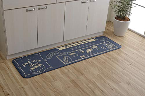 イケヒコ キッチンマット ふんわりベーカリ お手入れ簡単 滑りにくい 断熱性 ヴィンテージ柄 約50×180cm #3487229