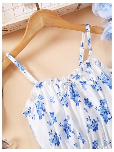 Verdusa Girl's Boho Floral Flowy Dress Summer Vacation Bow Sleeveless Sundress3