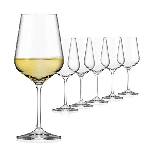 SAHM Weingläser Weisswein Set (6 Stk.) | 360 ml Weissweingläser | Spülmaschinengeeignet | Langlebiges Weingläser Set Weisswein