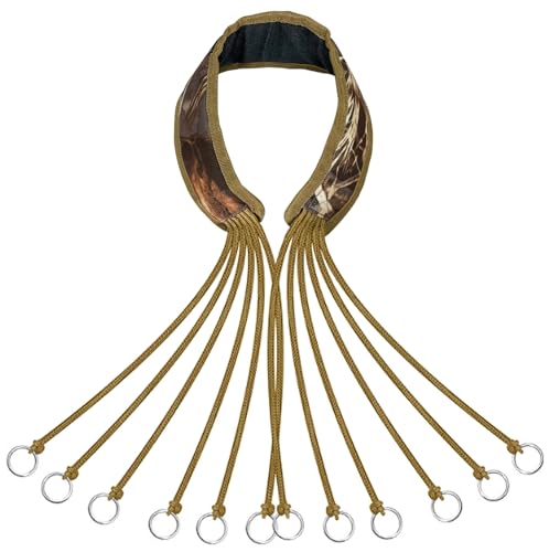 HOW'ON Waterfowl Hunting Game Carrier Duck Lanyard Slip Knot Carrier Bird Dove Strap 12 Drops Dead Leaves camo OneSize