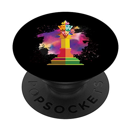 Rey Ajedrez Jaque mate Juego Reproductor Colorido Regalo PopSockets PopGrip: Agarre intercambiable para Teléfonos y Tabletas