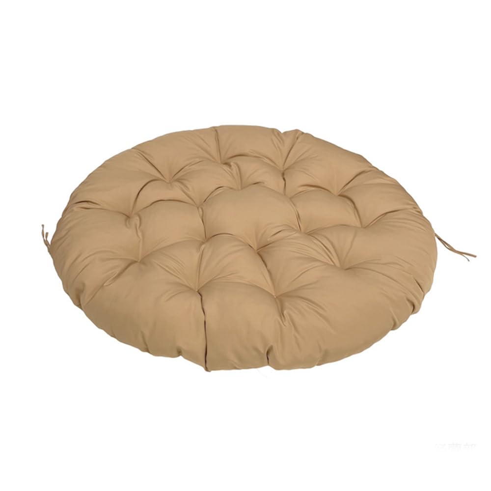 Cuscino rotondo spesso per sedie, morbido, a forma di uova, comodo, per amache da interni ed esterni, rilassante cojín (kaki, 60 cm)