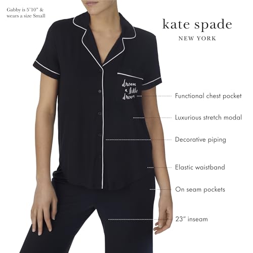 Image of kate spade new york Short Sleeve Cropped Pant PJ Set