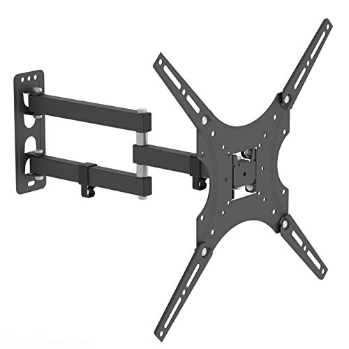 Bonnlo Support Mural TV Orientable pour Écrans 26-55 Pouces LED LCD Plasma, Capacité Maximale de 30 kg - Support TV Pivotant avec Niveau à Bull, VESA Max de 400x400 mm (Noir) Cover