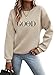 Minetom Pullover Damen Sweatshirt Briefe Drucken Langarm Rundhals Pulli Herbst Winter Frauen Buchstaben Druck Locker Casual Oberteil Sport Streetwear Sweatshirts ohne Kapuze Bluse Tops A Beige M und Buch günstig Kaufen-Minetom Pullover Damen Sweatshirt Briefe Drucken Langarm Rundhals Pulli Herbst Winter Frauen Buchstaben Druck Locker Casual Oberteil Sport Streetwear Sweatshirts ohne Kapuze Bluse Tops A Beige M