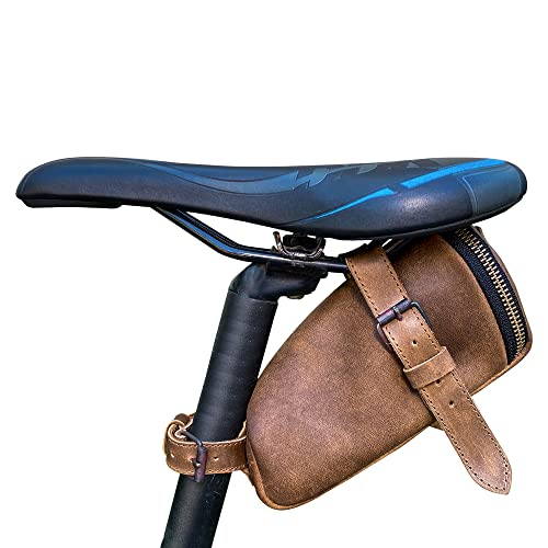 Under Seat Pouch, Multi-functional Organizer For Commuters, Accessory Bag, Biker Essentials, Full Grain Leather, Handmade, Bourbon Brown