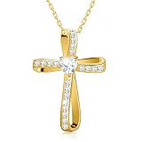 925 Sterling Silver Cross Necklaces for Women Infinity Heart Cross Pendant Necklace Shiny Luxurious