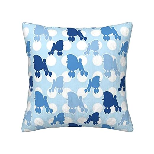 Cojín cuadrado de pana con estampado de lunares, color azul caniche, suave, decorativo, para sofá, hogar, dormitorio (tamaño múltiple)