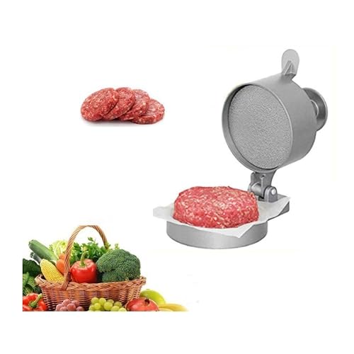 Professional Hamburger Press Patty Maker,Burger Press Adjustable,from 1/4Lb to 3/4Lb, Easy Removal, Single, Non-Stick Heavy-Duty cast Aluminum, for Grilling and Cooking