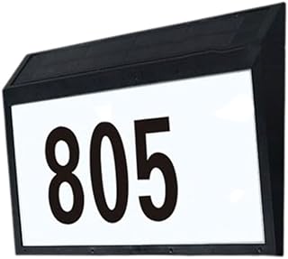 BGEDL Digital Address Indicator Number Plate LED Address Number Plate Stainless Steel Solar Door Sign Light Solar Door Sign Signage Light Solar Digital Door Number Light Courtyard Door Plate Light