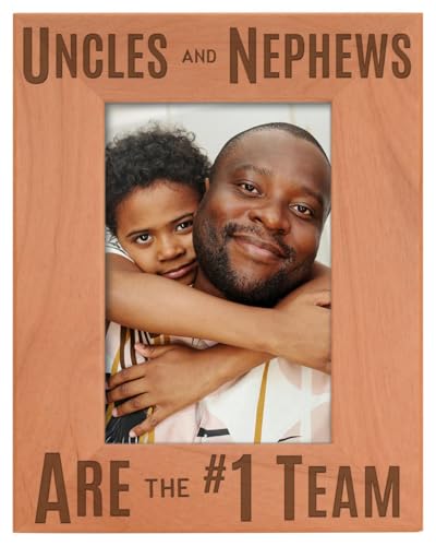 Thiswear Uncle Uncles regali e nipoti sono # 1 squadra in legno naturale cornice 4x6 Vertical Wood