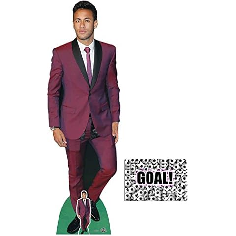Neymar Lifesize and Mini Cardboard Cutout Fan Pack 175cm x 55cm, Includes 8x10 Star Photo Cover