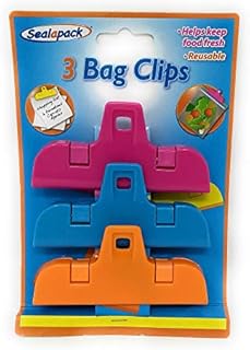 Sealapack SAP1069, 3PC LARGE BAG CLIPS - KITCHEN STORAGE FOOD FRESH FREEZER FRIDGE PLASTIC SEAL NEW, Clear, 18.0 cm*12.5 cm*2.5 cm