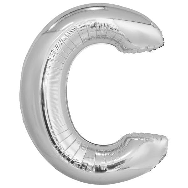Amscan 9909552 9909552-Silber Buchstabe C SuperShape Folienballon-44, silber