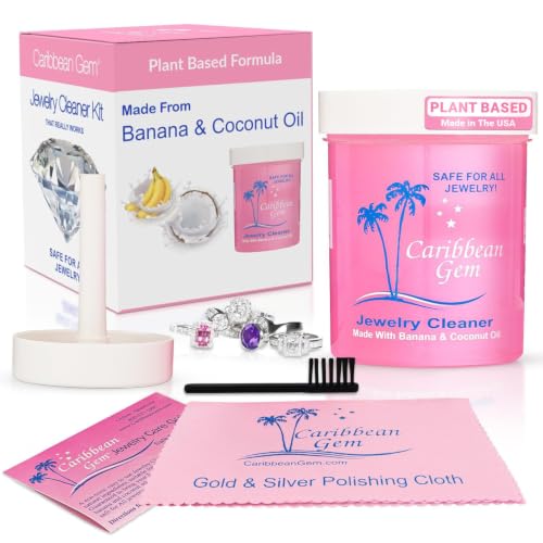 Jewelry Cleaner Kit 8oz with Basket, Brush & Polishing Cloth - Al...