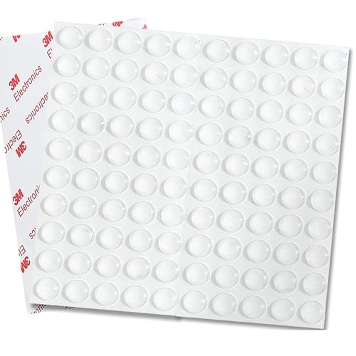 Uni-Fine Shop 100 Stück 8mm Elastikpuffer Transparent Schutzpuffer Gummipuffer Türgriff Selbstklebend Anschlagpuffer Gummi Möbelpuffer Gummonoppen für Glasplatte, Türen, Schränke