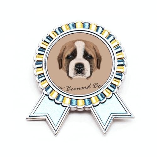 Broche Saint-Bernard en métal marron taille M, cadeau idéal pour passionné