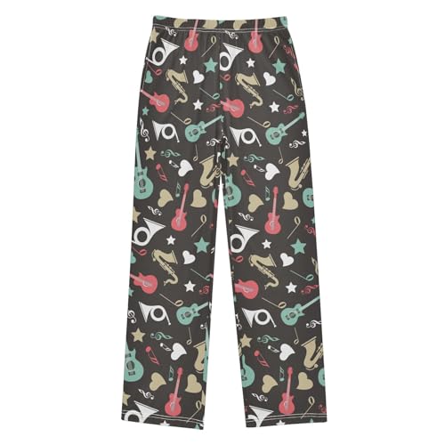 ZZKKO Musical Instrument Colorful Notes Boys Pants for Kids Jogger Pants with Pockets S-XL