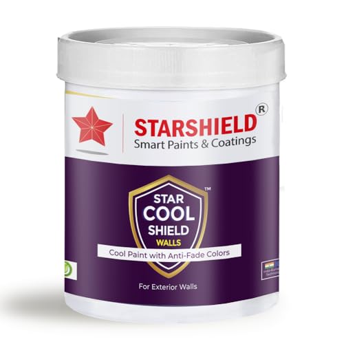 Image of StarShield Star Cool Shield Walls Heat Reflective Exterior Paint | SRI 130 | Anti-Fade | Elastomeric | Primerless | (1, White)